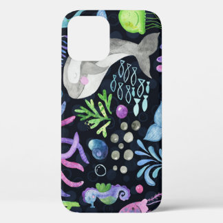 Zee leven waterverf, donkere achtergrond. Case-Mate iPhone case