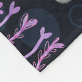 Zee leven waterverf, donkere achtergrond. fleece deken (Hoek)