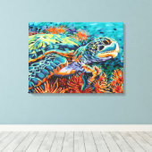 Zee Lieverd I Canvas Afdruk (Insitu (Houten vloer))