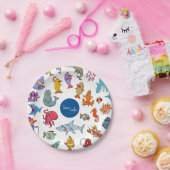 Zee Life Animals kleurrijke oceaan personages Papieren Bordje (Feest)