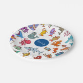 Zee Life Animals kleurrijke oceaan personages Papieren Bordje (Gekanteld)