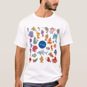 Zee Life Animals kleurrijke oceaan personages T-shirt (Voorkant)