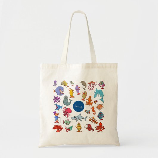 Zee Life Animals kleurrijke oceaan personages Tote Bag (Voorkant)