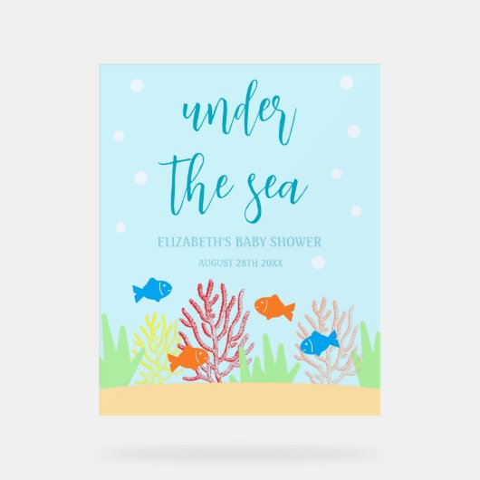 Zee Life Baby shower Acryl Bord (Voorkant)