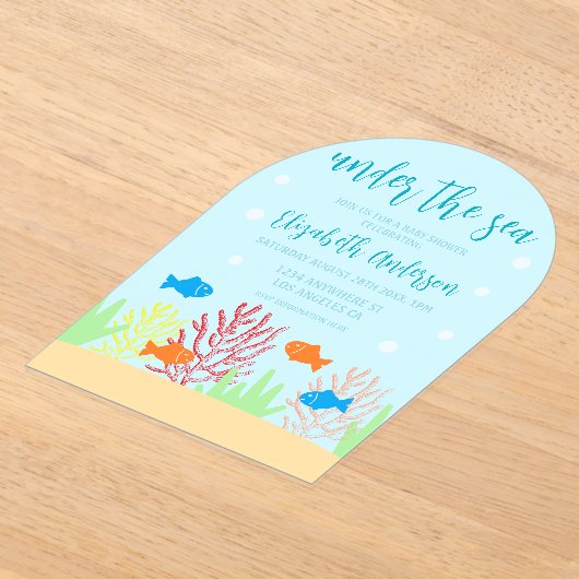 Zee Life Baby shower Acryl Uitnodigingen (Laagn)