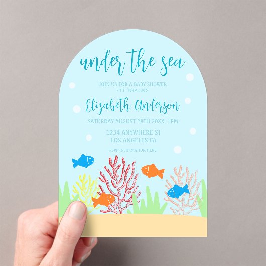 Zee Life Baby shower Acryl Uitnodigingen (Insitu (Draagbaar))