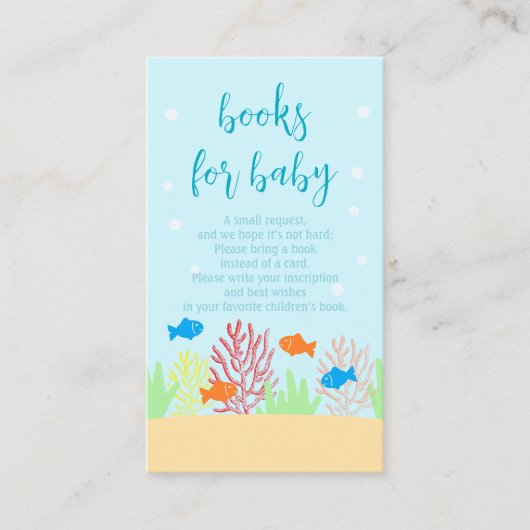 Zee Life Baby shower Boeken voor Baby Informatiekaartje (Voorkant)