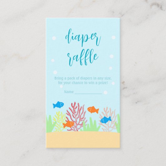 Zee Life Baby shower Luier Raffle Informatiekaartje (Voorkant)