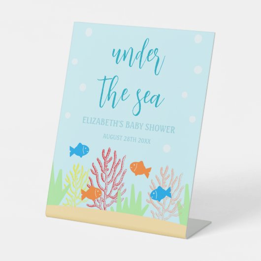 Zee Life Baby shower Reclamebord Met Voetstuk (Voorkant)