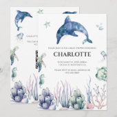 Zee Life Baby shower Uitnodiging (Voorkant / Achterkant)