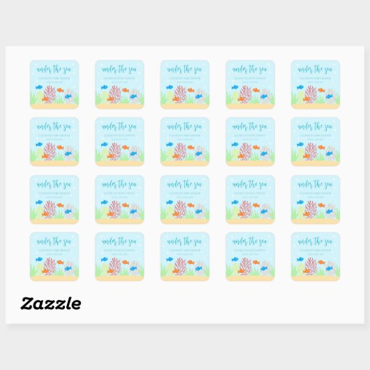 Zee Life Baby shower Vierkante Sticker (Vel)