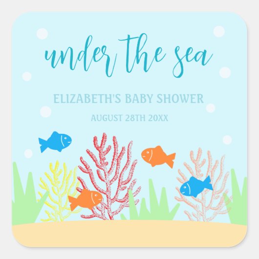Zee Life Baby shower Vierkante Sticker (Voorkant)