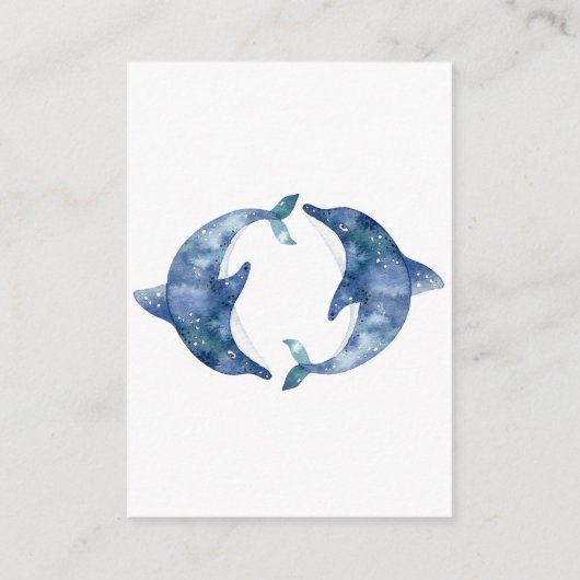 Zee Life Dolphin Twins baby shower Informatiekaartje (Achterkant)