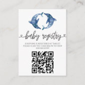 Zee Life Dolphin Twins baby shower Informatiekaartje (Voorkant)
