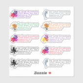 Zee Life Flowers Gevormde Retouradres Stickers (Vel)