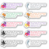 Zee Life Flowers Gevormde Retouradres Stickers (Voorkant)