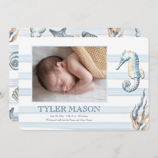 Zee Life Foto Aankondiging Geboorte (Voorkant / Achterkant)