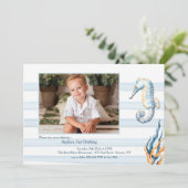 Zee Life Foto Verjaardagsuitnodiging Kaart (Staand voorkant)