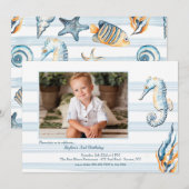 Zee Life Foto Verjaardagsuitnodiging Kaart (Voorkant / Achterkant)