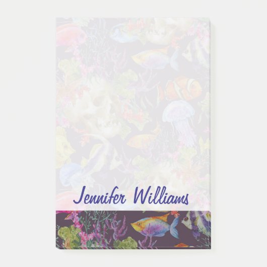 Zee Life Grunge Patroon | Jouw namen toevoegen Post-it® Notes (Voorkant)