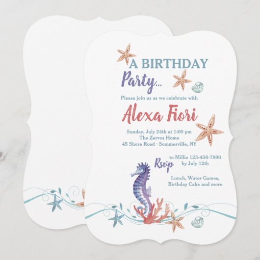 Zee Life Invitation Kaart (Voorkant / Achterkant)