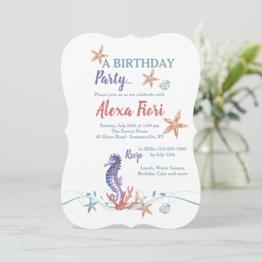 Zee Life Invitation Kaart (Staand voorkant)