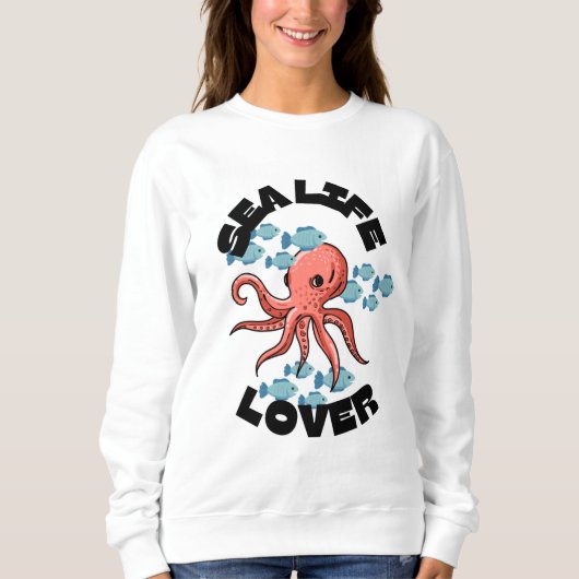 zee life lover octopus vrouwen Basic Sweatshirt (Voorkant)