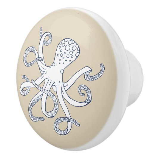 Zee Life Octopus Nautical Ceramic Knobs. Pulls Keramische Knop (Rechts)
