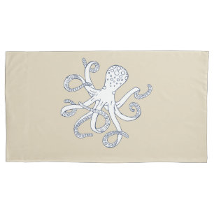 Zee Life Octopus Nautical Pillowcase King Grootte Kussensloop