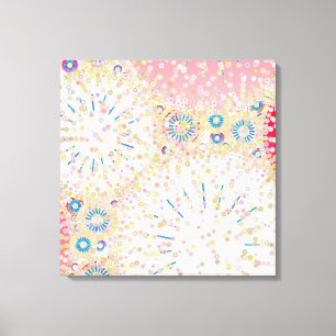 "Zee Life", roze, koraal, blauw Canvas Afdruk