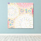 "Zee Life", roze, koraal, blauw Canvas Afdruk (Insitu (Houten vloer))