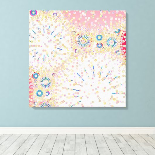 "Zee Life", roze, koraal, blauw Canvas Afdruk (Insitu (Houten vloer))