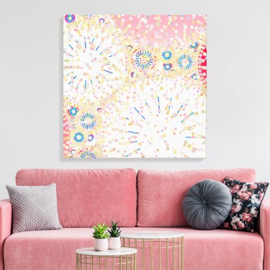 "Zee Life", roze, koraal, blauw Canvas Afdruk (Insitu (Woonkamer))