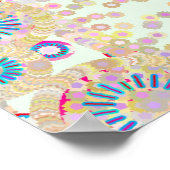 "Zee Life", roze, koraal, blauw Poster (Hoek)