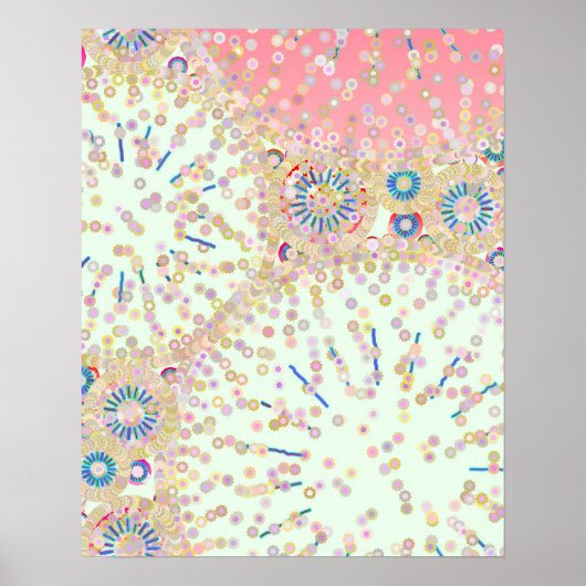 "Zee Life", roze, koraal, blauw Poster (Voorkant)