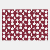 Zee Life Sand Dollars Starfish Seashells Maroon Inpakpapier Vel (Voorkant 2)