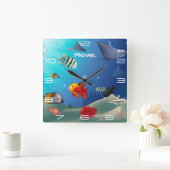 Zee Life Scene Vierkante Klok (Huis)