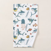 Zee Life Shark Dance Monogram Bad Handdoek (Handdoek)
