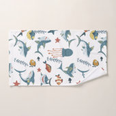 Zee Life Shark Dance Monogram Bad Handdoek (Handdoek)