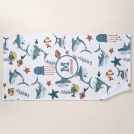 Zee Life Shark Dance Monogram Strandlaken