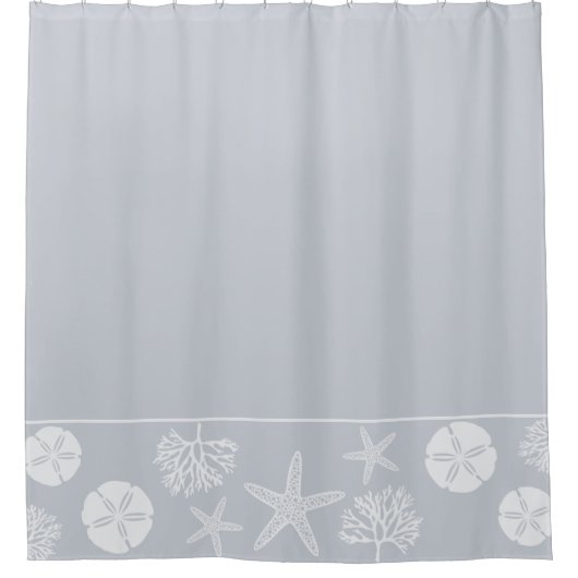 Zee Life Silhouettes (Kustgrijs) Douchegordijn (Voorkant)