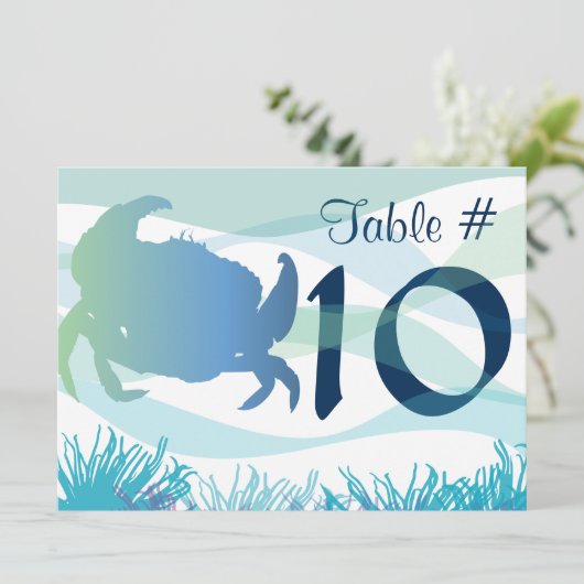 Zee Life Table Number Zitkaart8 Kaart (Staand voorkant)