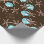 Zee Life Tropical Pattern Brown Kerstmis Cadeaupapier (Hoek)