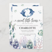 Zee Life Twins Baby shower uitnodiging (Voorkant / Achterkant)