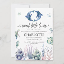 Zee Life Twins Baby shower uitnodiging