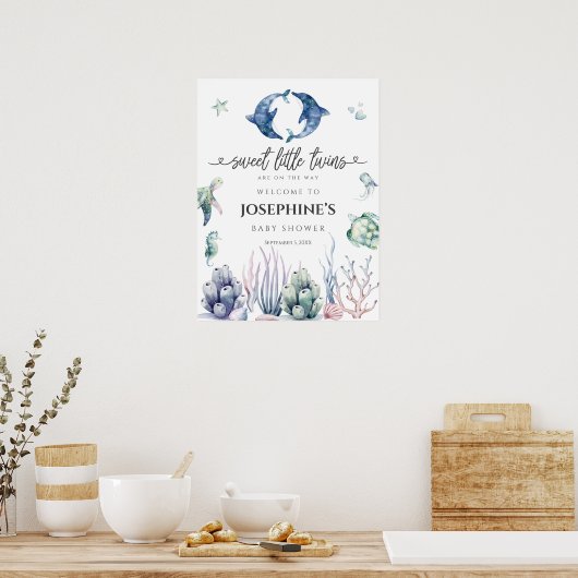 Zee Life Twins Baby shower Welkom Poster (Keuken)