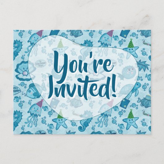 Zee Life Verjaardag Uitnodiging Briefkaart (Voorkant)