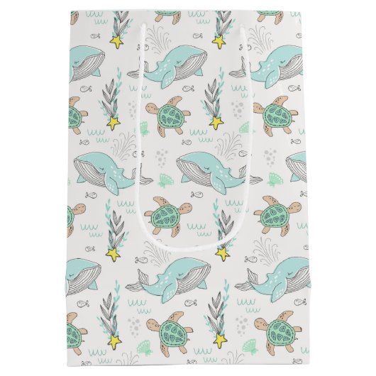 Zee Life Walvissen en schildpadden Medium Cadeauzakje (Achterkant)