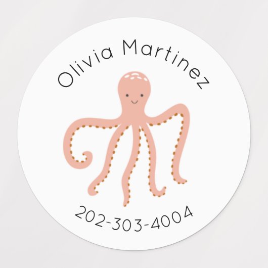 Zee Life Waterdichte Cirkel Sticker Naam Labels (Design 1)