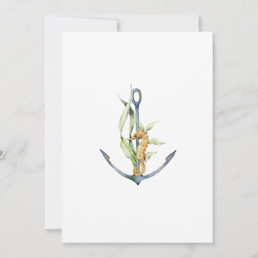 Zee Life Waterverf Kustthema Bridal Luncheon Kaart (Achterkant)